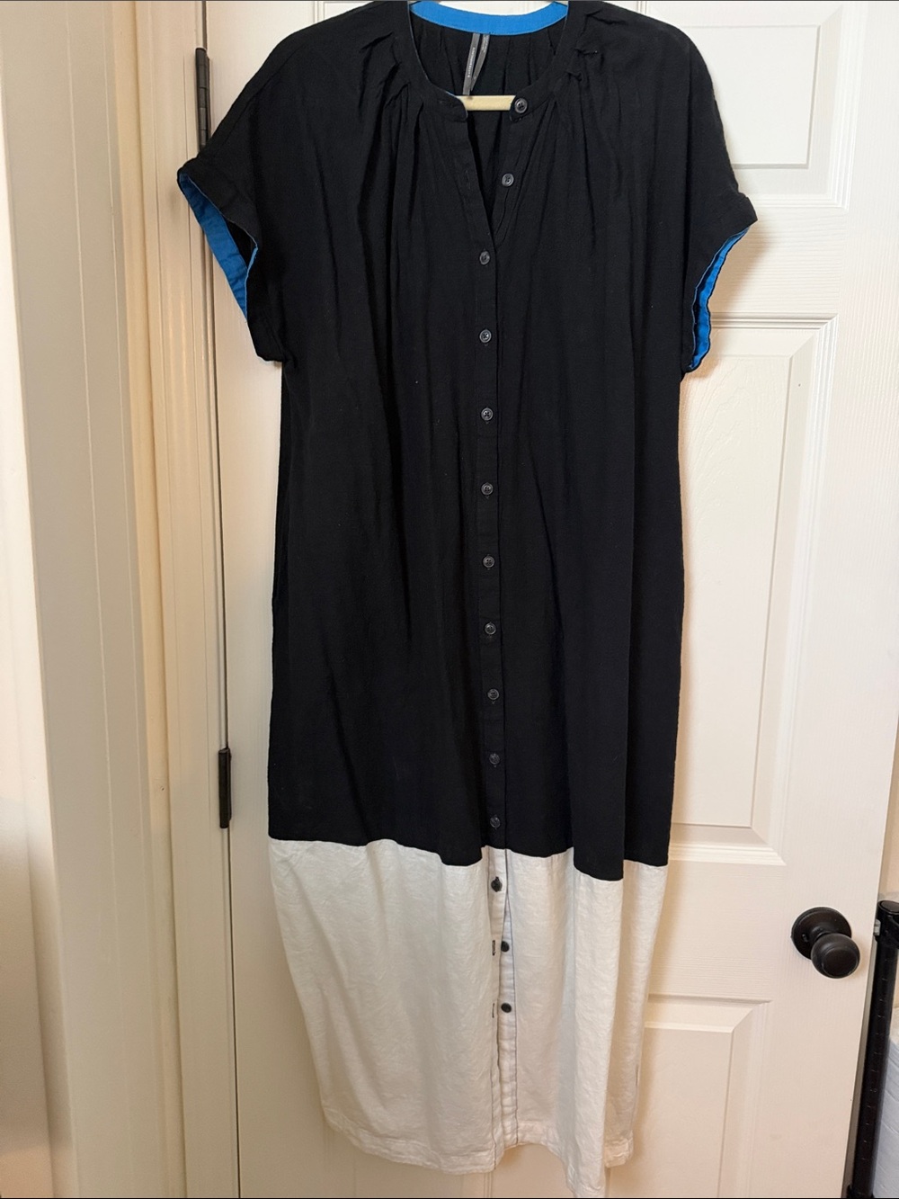 Anthropologie Black and White Colorblock Maxi Dress